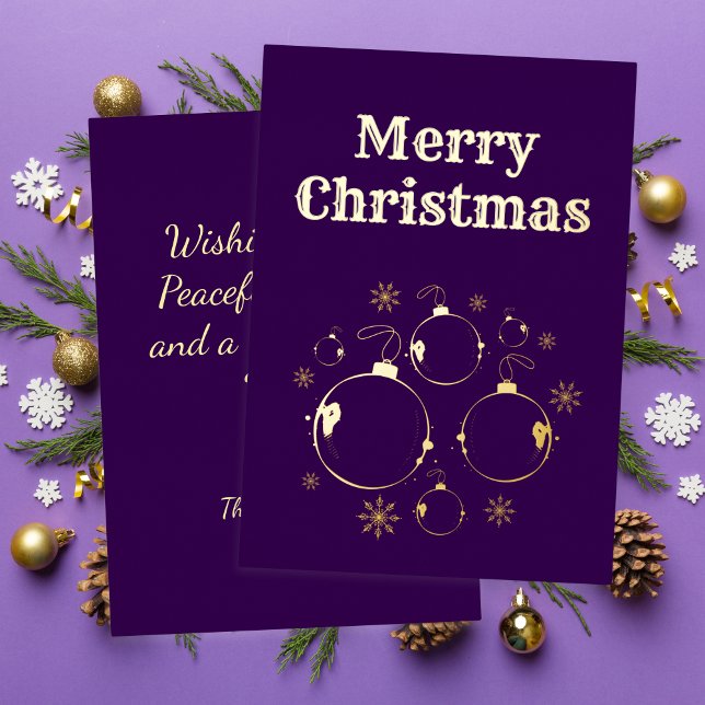 Modern Merry Christmas Bold Purple Gold  (Creator Uploaded)
