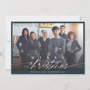 Modern Merry Christmas Business Photo Holiday Card