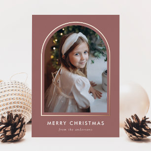 Modern Merry Christmas Dusty Rose Arch Photo