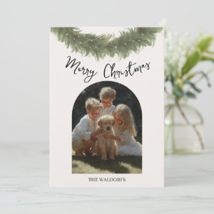 Modern Merry Christmas Family Photo Card 