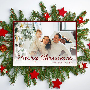 Modern Merry Christmas Family Photo Holiday Card