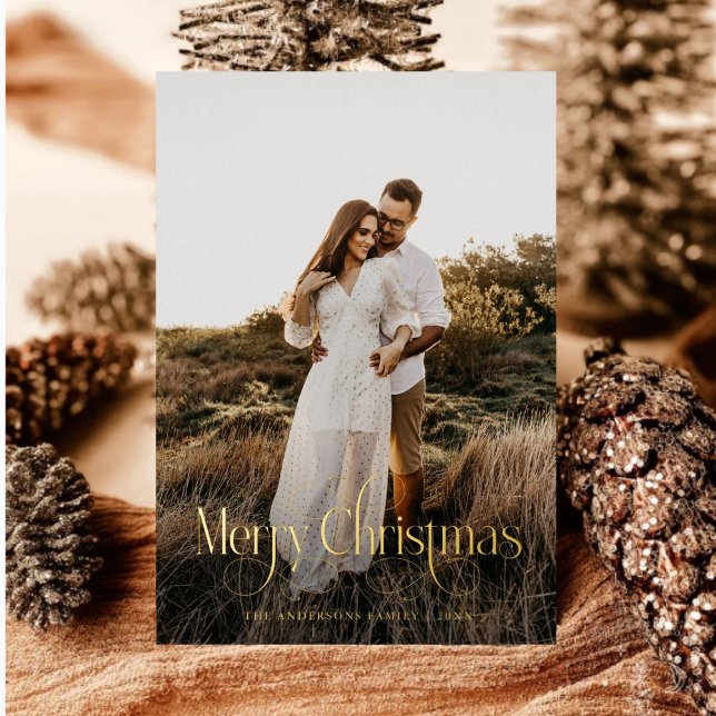 Modern Merry Christmas Family Photo plaid Tartan (Creator Uploaded)