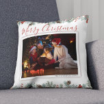 Modern Merry Christmas Family Photo Rustic Cushion<br><div class="desc">Transform your holiday decor into a heartwarming celebration of family memories with our Custom Family Photo Personalised Christmas Throw Pillow. Imagine a festive accent that perfectly captures the love and joy of your most cherished moments, instantly making your living room feel warm, inviting, and uniquely yours. By adding your favourite...</div>