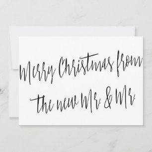 Modern "Merry Christmas from the new Mr. & Mr." Holiday Card