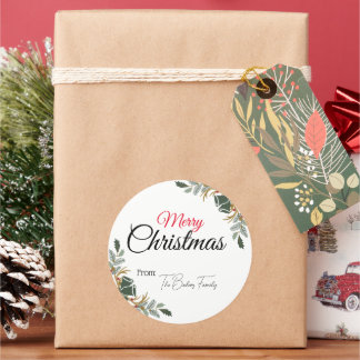 Modern Merry Christmas Gift Stickers