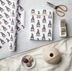 Modern Merry Christmas Gnome Holiday Wrapping Paper