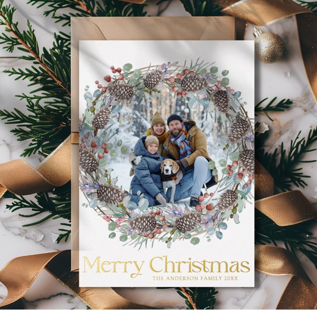 Modern Merry Christmas Gold & White Family (Creator Uploaded)
