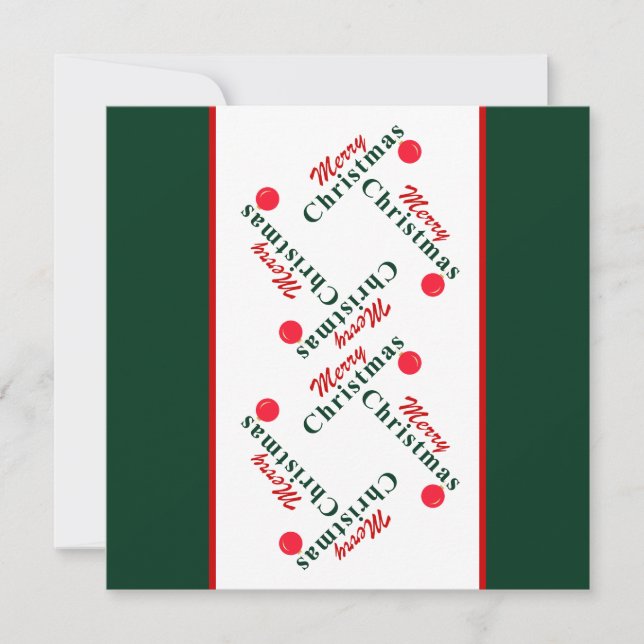 Modern Merry Christmas, Hanging Ornament Flat Card (Front)