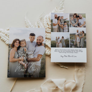 Modern Merry Christmas & Happy New Year Holiday Card