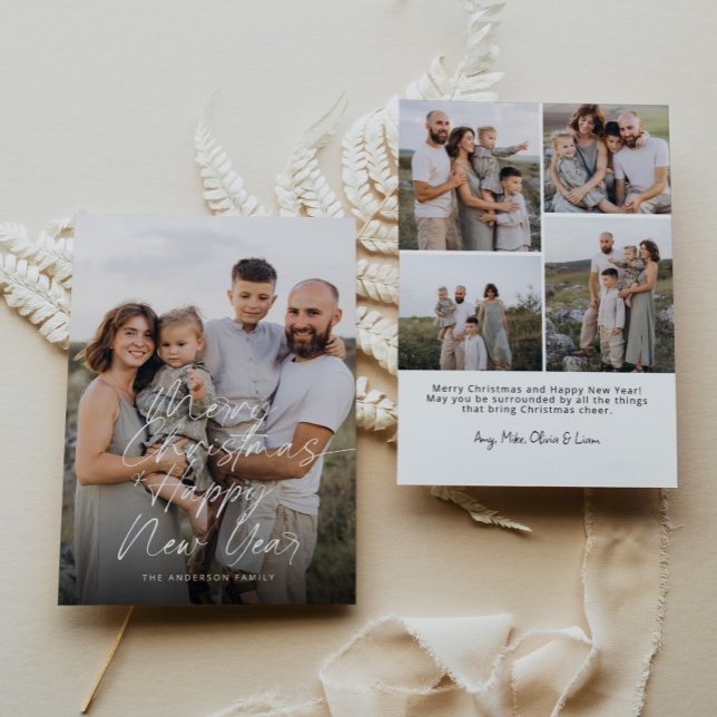 Modern Merry Christmas & Happy New Year Holiday Card (Creator Uploaded)