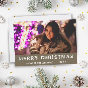 Modern Merry Christmas Holiday Photo Card