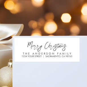 Modern Merry Christmas Holiday Return Address