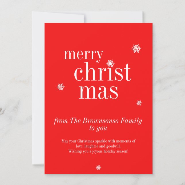 Modern Merry Christmas Invitation (Front)