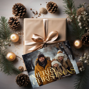 Modern Merry Christmas Minimal 1 Photo Elegant