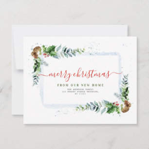 Modern Merry christmas moving announcement