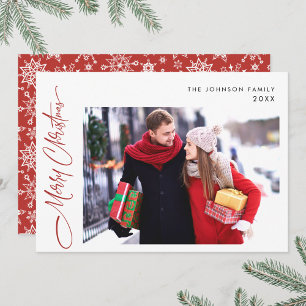 Modern Merry Christmas One PHOTO Greeting Holiday Card