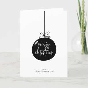 Modern Merry Christmas Ornament Holiday Card