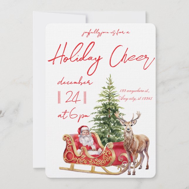 Modern Merry Christmas Party  Invitation (Front)