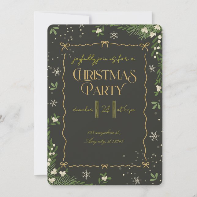 Modern Merry Christmas Party  Invitation (Front)