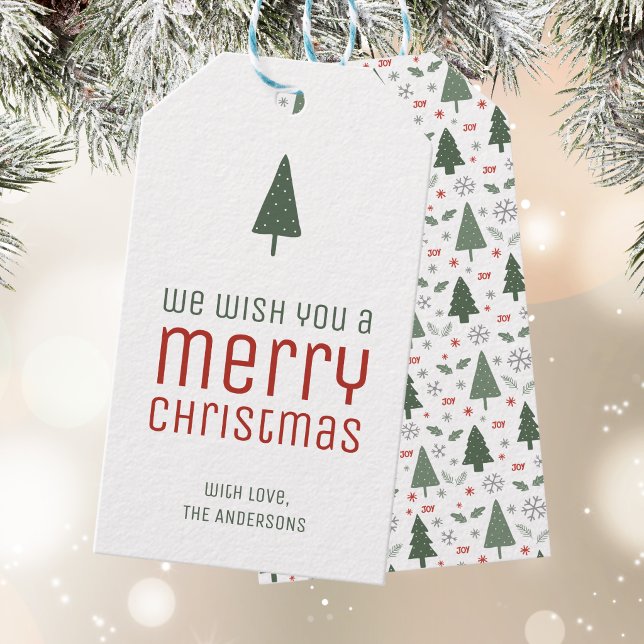 Modern Merry Christmas Personalised Gift Tags (Modern Merry Christmas Personalized Gift Tags)