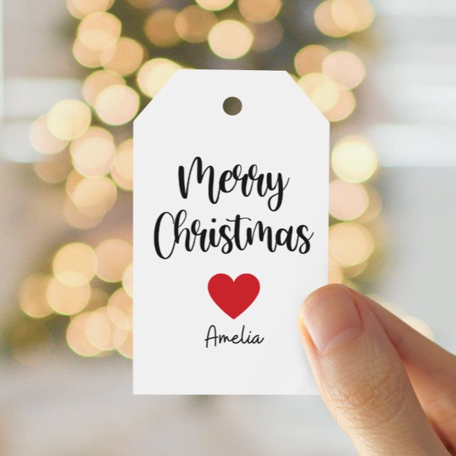 Modern Merry Christmas Personalised Gift Tags (Creator Uploaded)
