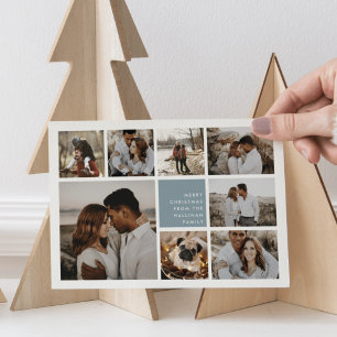 Modern Merry   Christmas Photo Collage Holiday Card