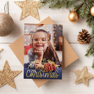 Modern Merry Christmas Photo Foil 