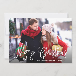 Modern Merry Christmas PHOTO Greeting Holiday Card