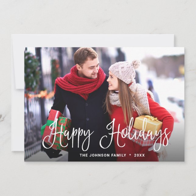 Modern Merry Christmas PHOTO Greeting Holiday Card (Front)