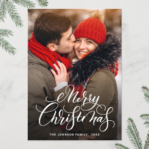 Modern Merry Christmas PHOTO Greeting Holiday Card