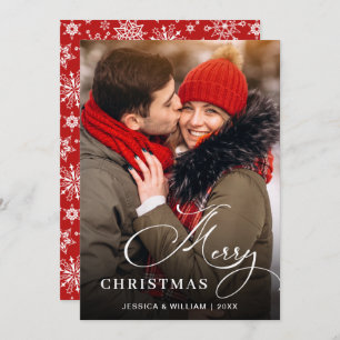 Modern Merry Christmas PHOTO Greeting Holiday Card
