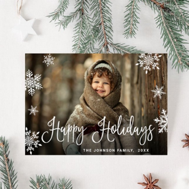 Modern Merry Christmas PHOTO Greeting Holiday Postcard (Creator Uploaded)