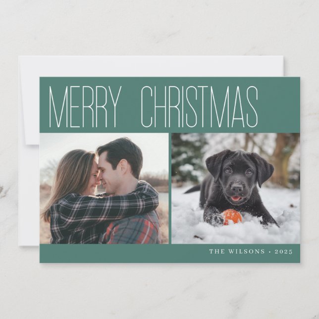 Modern Merry Christmas Photo Holiday Card (Front)