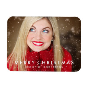 Modern Merry Christmas Photo Magnet