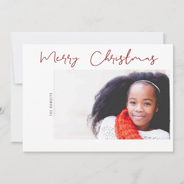 Modern Merry Christmas Photo Peace Joy & Love (Front)