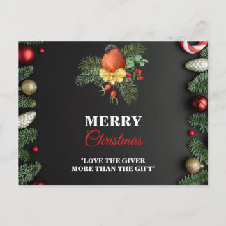 Modern Merry Christmas postercard Postcard