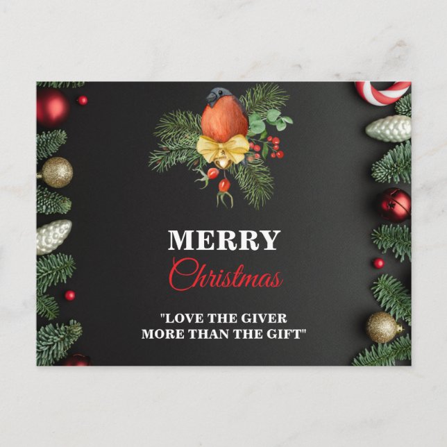 Modern Merry Christmas postercard  Postcard (Front)