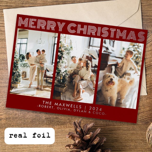 Modern Merry Christmas Red Photo (Creator Uploaded)