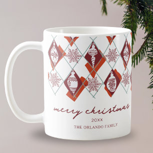 Modern Merry Christmas Red Typography Coffee Mug
