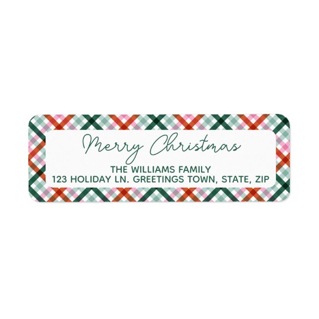 Modern Merry Christmas Return Address  (Front)