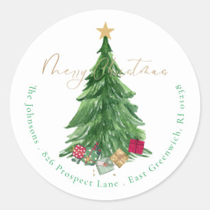 Modern Merry Christmas Return Address Labels