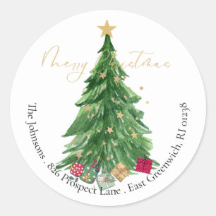 Modern Merry Christmas Return Address Labels