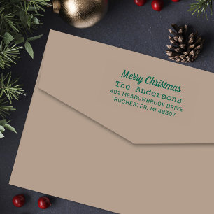 Modern Merry Christmas Return Address Self-inking Stamp