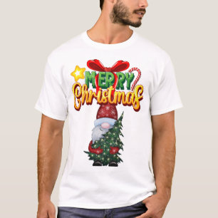 Modern Merry Christmas Santa Claus T-Shirt