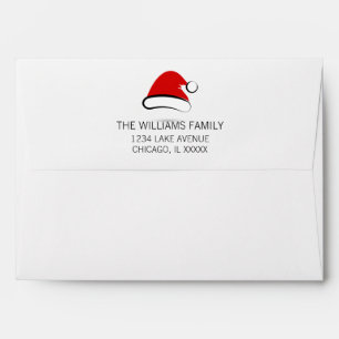 Modern Merry Christmas Santa Hat A7 Envelope