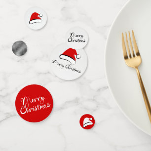 Modern Merry Christmas Santa Hat Table Confetti