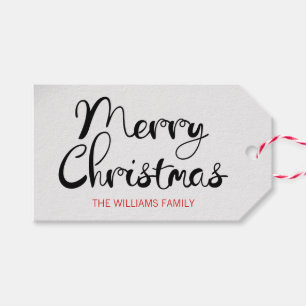Modern Merry Christmas Script Gift Tag