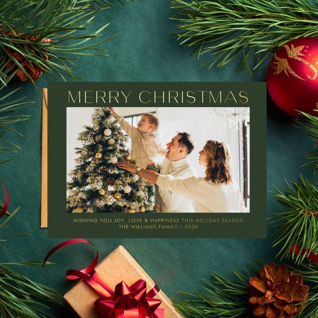 Modern Merry Christmas simple one photo family  (Creator Uploaded)