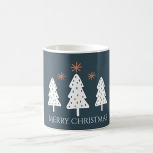 Modern Merry Christmas Trees and Stars Mug