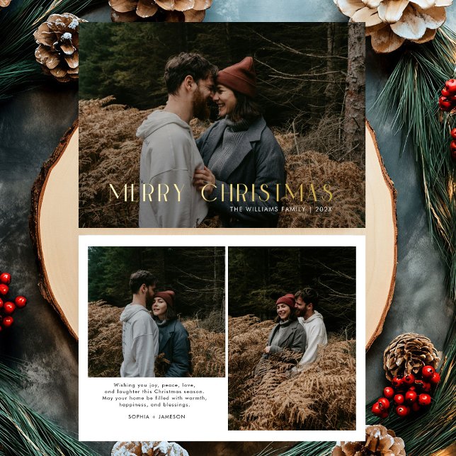 Modern Merry Christmas Trendy photo family  (Creator Uploaded)